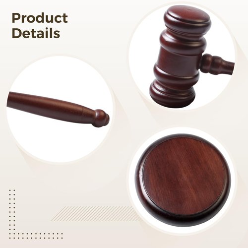 Beechwood Handcrafted Gavel and Block Set, 9.8 Legal Hammer with Sound Block for Ceremonies & Office Use