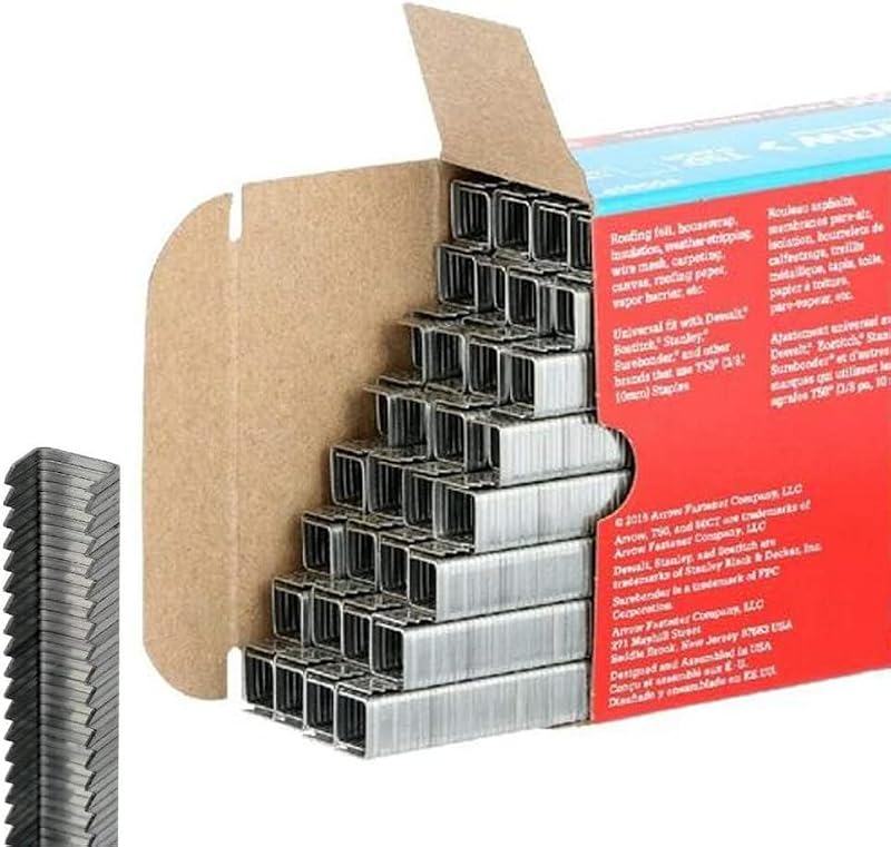 Arrow Fastener Heavy Duty T50 Staples 3/8-Inch Leg & Crown, Pack of 5,000