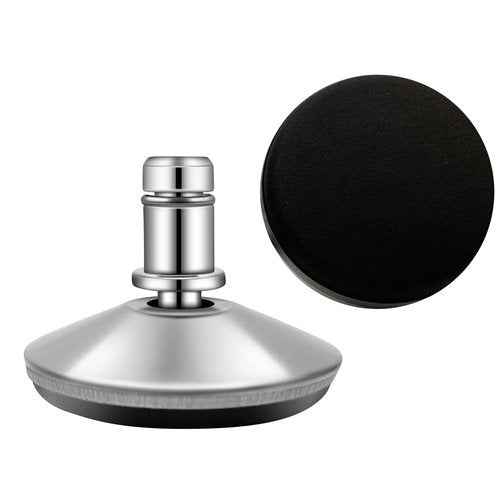 uvce Bell Glides Replacement Office Chair Swivel Caster Wheels to Fixed Stationary Castors，Adjustable Castor Low Profile Stool with Separate Self Adhesive Felt Pads Black 5pcs Silver