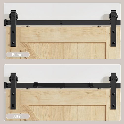 2Pair Hole-Free Barn Door Soft Close Mechanism, 4PCS Upgraded Design Sliding Door Hardware Spring Buffer Damper, One Way Operation Invisible Door Stopper Adjustable Actuators with Actuator Spacers