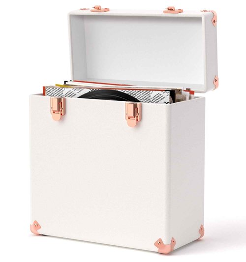 Vinyl Storage and Carrying Case - Waterproof LP Caddy, Dustproof Portable Organizer, Collector's Showcase - Holds 50 7-12 Inch Records - Ideal for Theater Rooms and Rare Collections