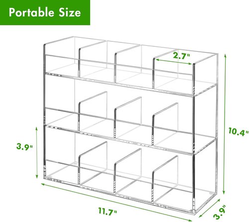BEYGORM Acrylic Tea Bag Organizer - Holds 216 Packets | No Assembly Required, Vertical Display Caddy