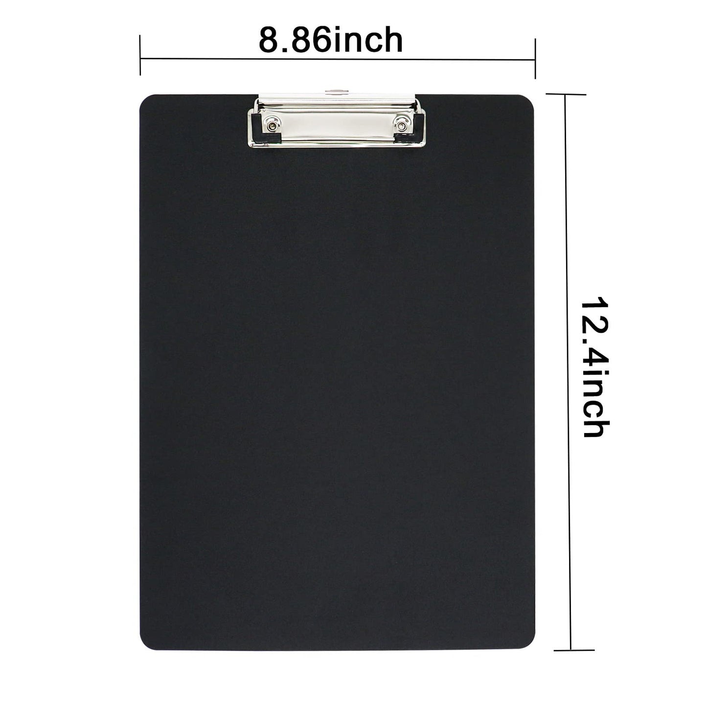 BOMEI PACK Plastic Clipboard, 6Pack Assorted Colors Office Clipboard, 12.5 x 9 Inch