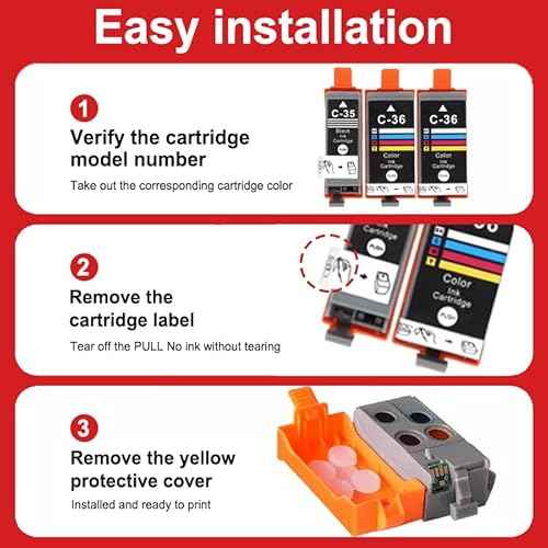 PGI-35 CLI-36 Ink Cartridges PIXMA TR160 TR150 IP110 IP100 Ink Replacement for Canon 35 36 Ink Cartridges Compatible for PIXMA TR150 IP110 TR152 mini260 mini320 Printers 3-Pack (2 Black, 1 Color)