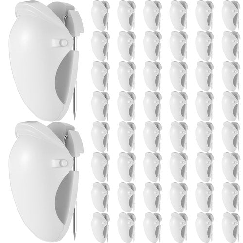 Fullhawl 50 Pcs Cubicle Clips Fabric Panel Cubicle Accessories Fabric Partition Panel Wall Clip Office Photos Wall for Notes Memos Standard Size (White)