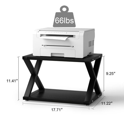 URLINE Desktop Printer Stand,2-Tier Desk Space Organizer for Home Office,Storing Heavy Duty Fax Machine, Scanner,Black