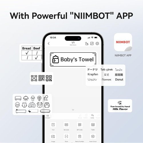 NIIMBOT B1 Label Maker - Portable 2-Inch Thermal Printer for Home, School & Business | Dark Blue
