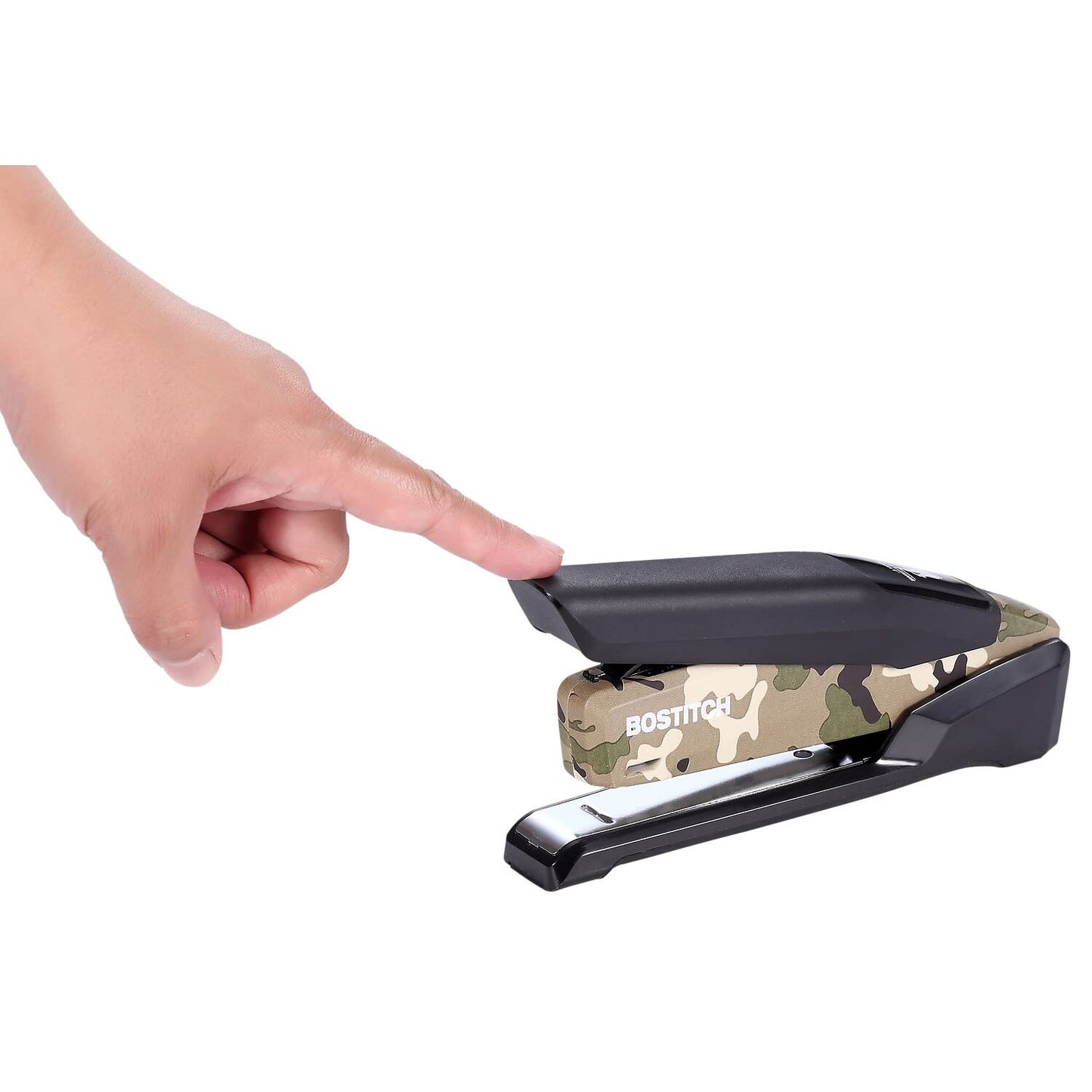 Bostitch Office Metal Spring Powered Stapler, One Finger, Supports Wounded Warrior Project, Camouflage (INP28-WW)