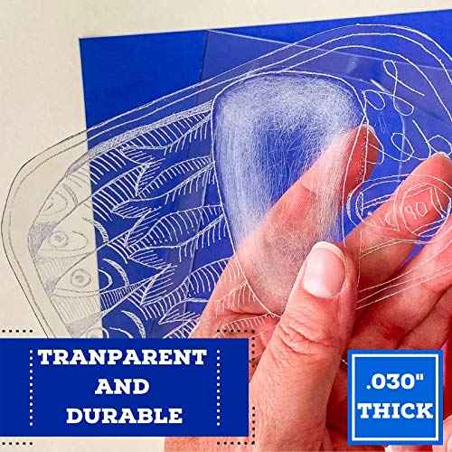 Grafix Impress Print Media Monoprint Plate – 4 x 6”, Pack of 24 – Transparent, Lightweight, Non-Porous .030” Dura-Lar Monoprinting Surface, Economical Alternative to Metal or Glass Plates