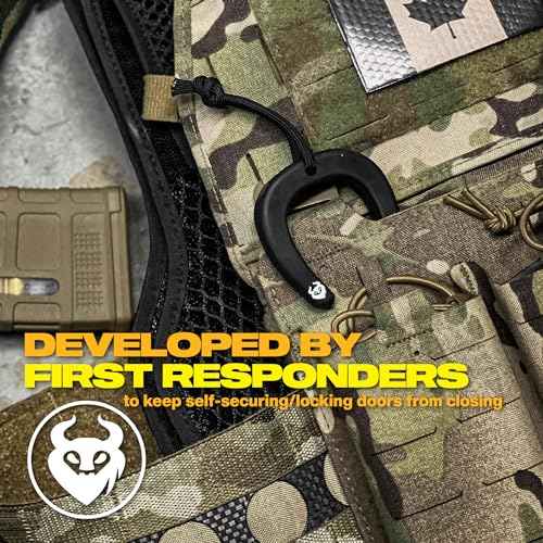 First Responder Door Stop Black (3 Pack) ? Molle Compatible, Tactical Door Jam for Police, EMS, Firefighters