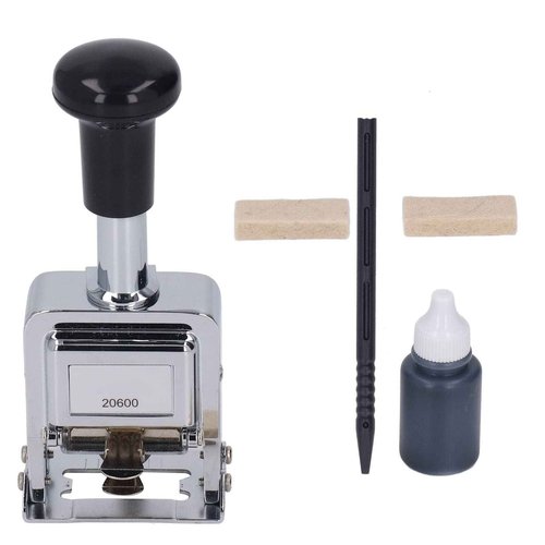 6 Digits Self Ink Number StampAutomatic Transposition Numbering Machine, Automatic Numbering Machines for Office Equipment School Supplies Office Supplies