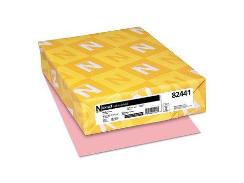 Wausau Vellum Bristol Cardstock, 67 lb, 8.5 x 11 Inches, Pastel Pink, 250 Sheets (82441)