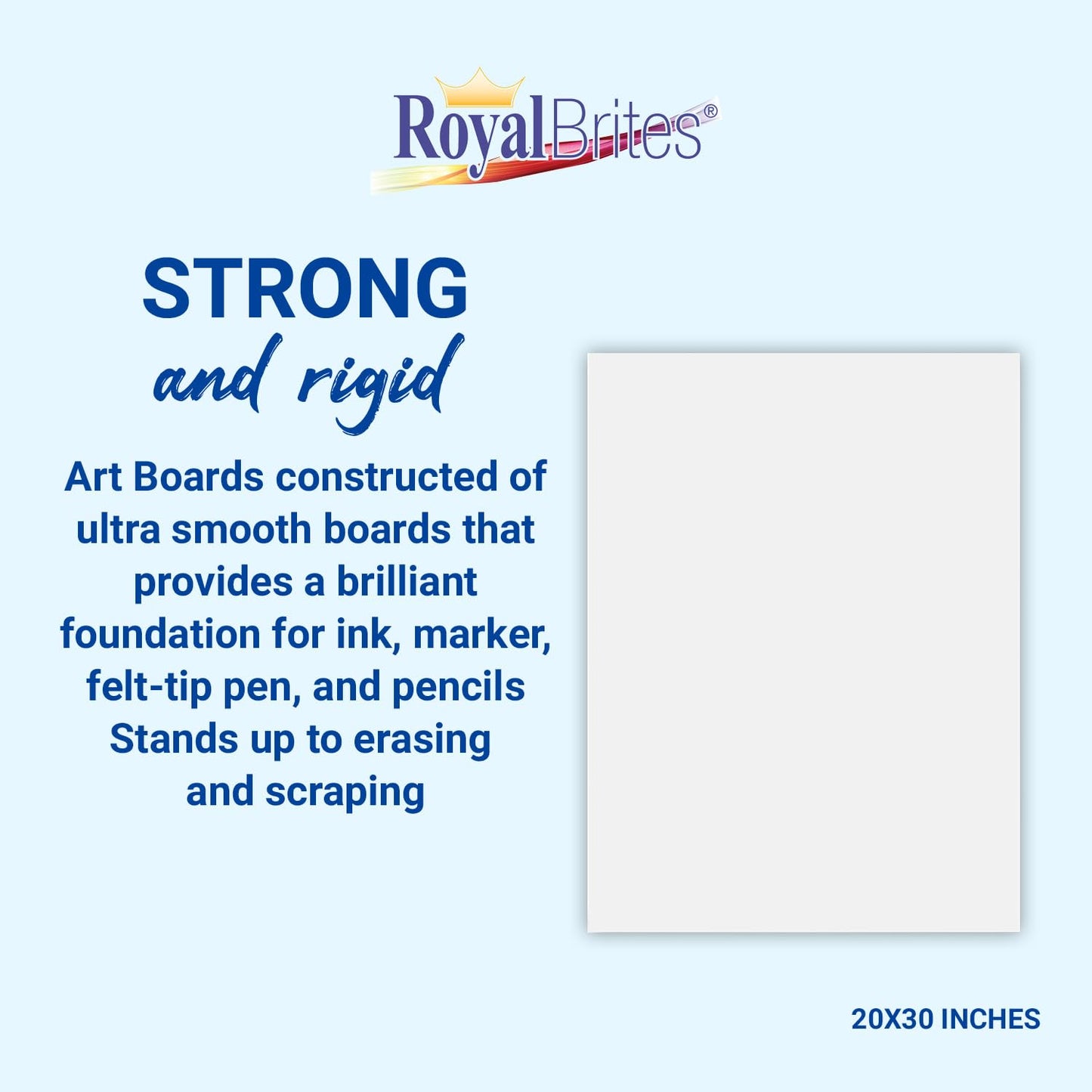 Heavyweight Illustration Board Pack, Premium 2-Sided Thick Illustration Board Large for School Projects & Art Presentations, Strong & Rigid Illustration Boards, 20" x 30", White, 9 Count
