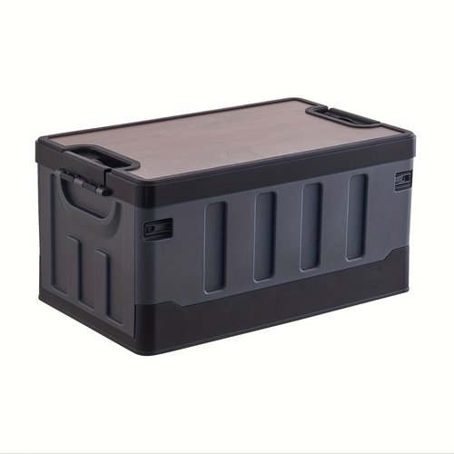 TOEEBR Collapsible Storage Bins with Lids, Portable Foldable Box with 2 Side Doors, Organizing Stackable Storage Cases Large Heavy Duty Utility Crates for Camp Fishing Car RV (Extra Extra Large-60L)