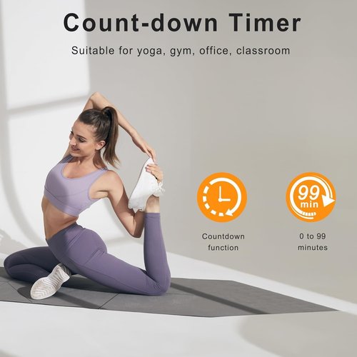 JALL 16" Large Digital Wall Clock - RGB LED Countdown Timer & Alarm | Ideal for Living Room & Classroom (White/Orange)