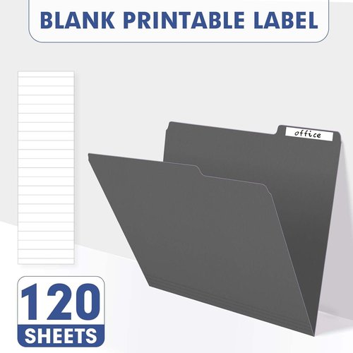 PANDRI File Folders - 120 Pack Letter Size with 1/3 Cut Tabs | Dark Gray Office & School Supplies