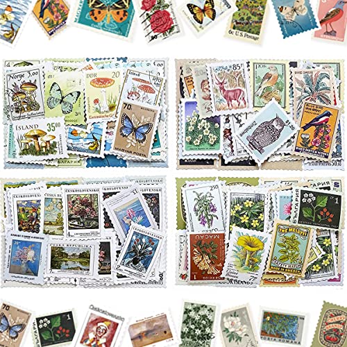 184Pcs Vintage Stamp Stickers for Scrapbooking & Crafting - SIBLYMONA