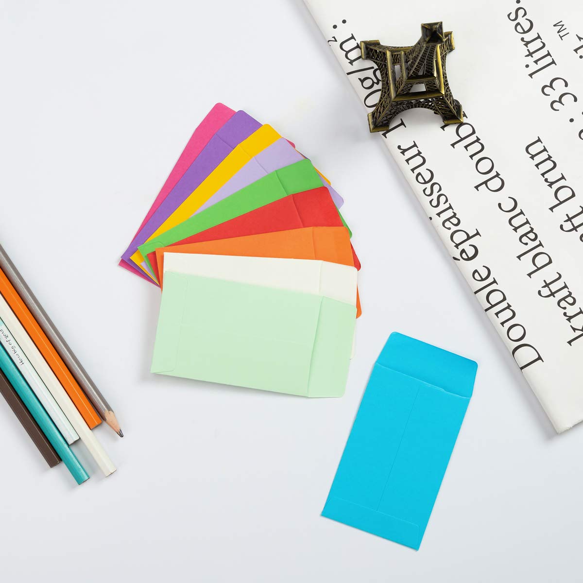 100 Pieces Colorful Small Coin Envelopes for Seed, 2.25×3.5 inch