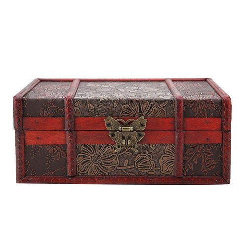 Zouminy Vintage Wooden Storage Box Large Size Book Jewelry Organizer(1)