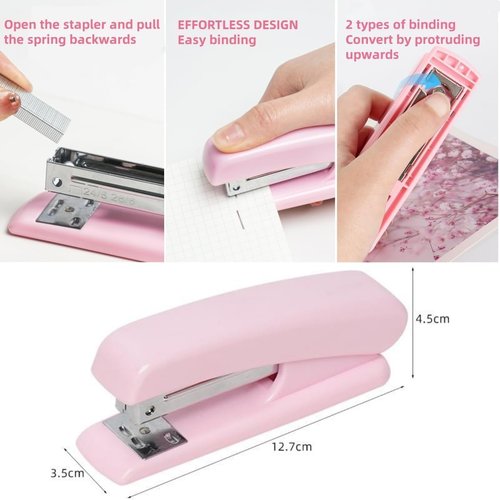 Pink Office Desk Accessories, 15pcs Office Supplies 360°Pen Holder Desk Organizers and Accessories with Pink Stapler and Tape Dispenser Set, Cute Desk Accessories for Women Gift Set