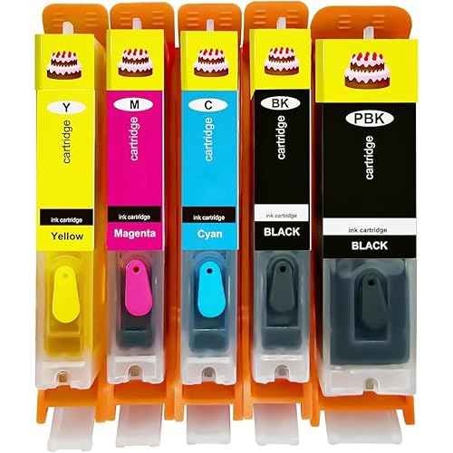 5-Pack Ink Cartridges PGI-280XL CLI-281XL 280 281 Work for Pixma TS702 TS6120 TS6220 TS6320 TR7520 TR8520 TS9520 TS8120 TS8222 TS8320 (PBK/BK/C/M/Y)