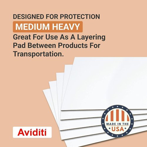 Aviditi Corrugated Cardboard Sheets - Large 24" x 36" White Pack for Safe Packaging & Shipping | 5 Pack