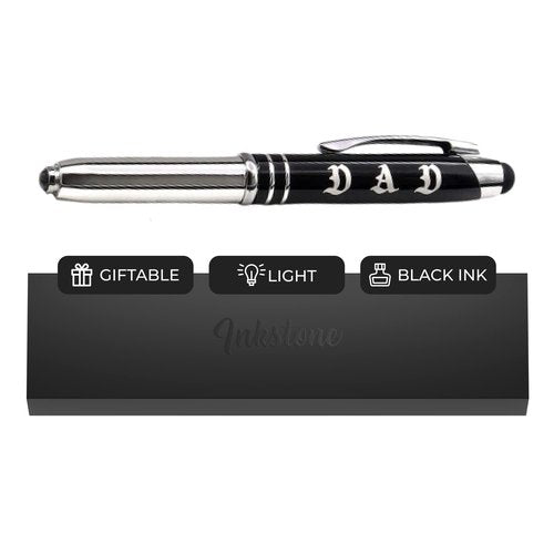 Inkstone DAD Engraved Multi-function Luxury Gift Pen with Flashlight, Touch Stylus, and Writing Tip - Father's Day Christmas Birthday Gift Idea for Dad from Son Daughter