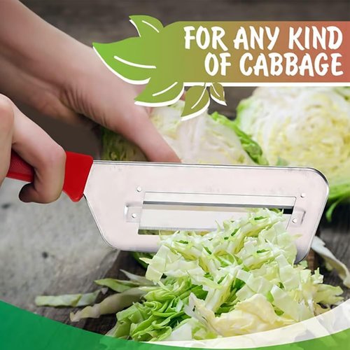 Stainless Steel Shredder Knife, Stainless Steel Shredder Slicer, StainlessSteel Dual Blade Julienne Cutter, StainlessSteel CabbageShredder for Coleslaw & Sauerkraut Lettuce Vegetables (Red)