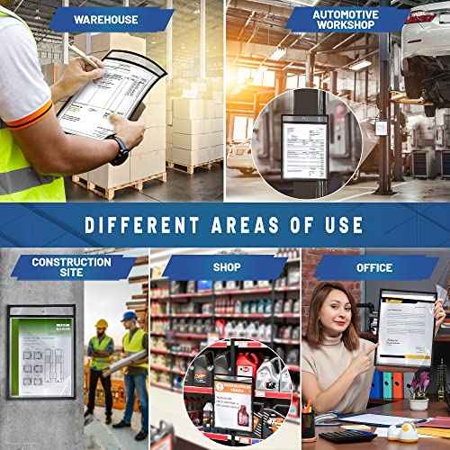 30 Pack Job Ticket Holders 8.5x11 - Work Order Plastic Sleeves for Documents - 8 1/2 x 11 Shop Ticket Holders - Heavy Duty Sheet Protectors - Dry Erase Pocket Sleeves - Dry Erase Clear Pocket Sleeve