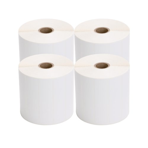 TSC Thermal Label Transfer Paper for Printers, Stickers and Labels for Postage, Receipts, Retail, Business, 4" Width x 1" Length, 1" Core, 5" Outer Diameter, White, 2300 Labels Per Roll, 4 Rolls