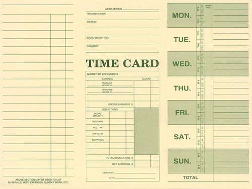 NextDayLabels - Weekly Employee Attendance Time Cards | Made in the USA (Pack of 100)