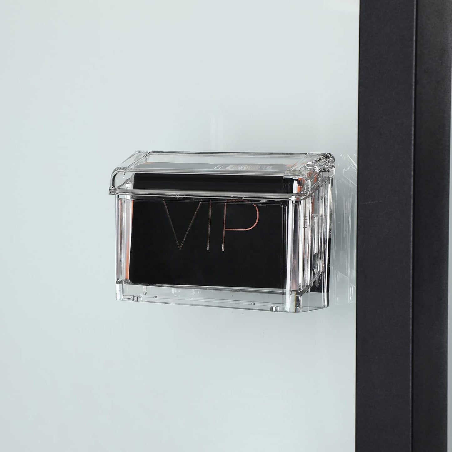 Vicenpal Outdoor Business Card Holder - Clear Acrylic Wall Mount Box | Peel and Stick, 4.25 x 1.46 x 2.87 Inch