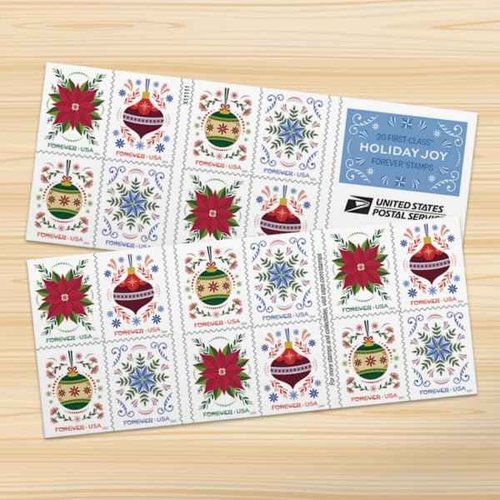 Holiday Joy (5 Booklets, 100 Stamps) First-Class Mail Forever Postage Stamps