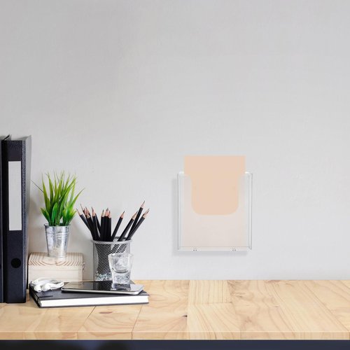 FOMIYES Hanging Wall File Organizer Clear Single Pocket Wall Mount File Holder A5 Magazines Organizer Document Rack Wall Bin for Office Home Acrylic Sign Holder Storage file rack