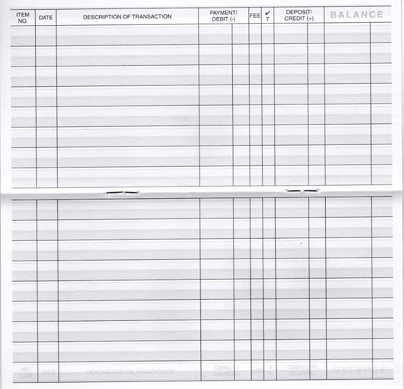 12-Pack Easy Read Checkbook Register - Personal & Business Transaction Log