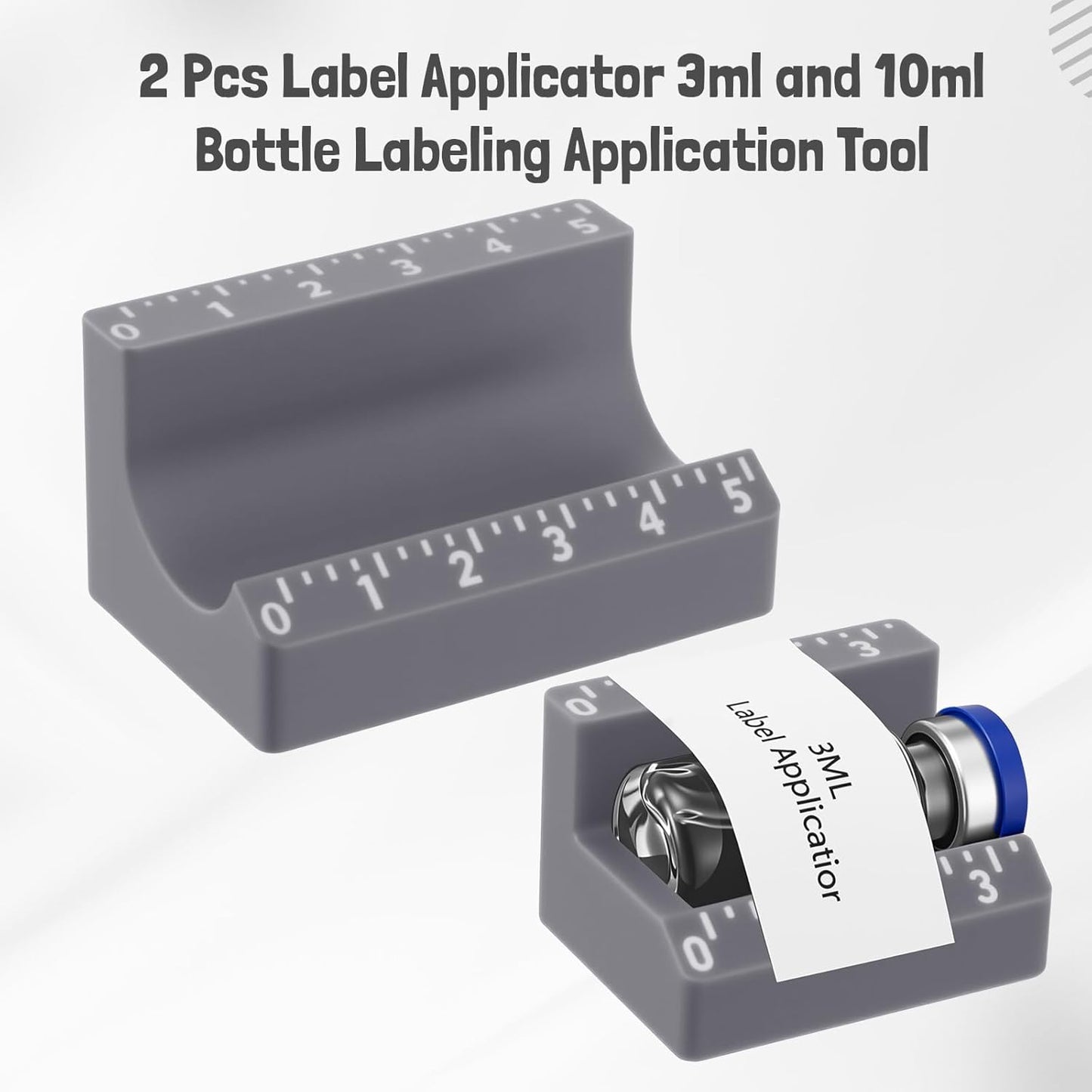 Skiennix Vial Label Applicator - Perfect Tool for Small Jars & Essential Oil Bottles | Grey, 3ml & 10ml