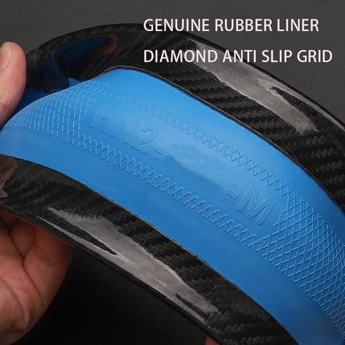 Mazda Steering Wheel Cover - Stylish Nappa Leather & Carbon Fiber Texture - Non-Slip 15-Inch Universal Fit
