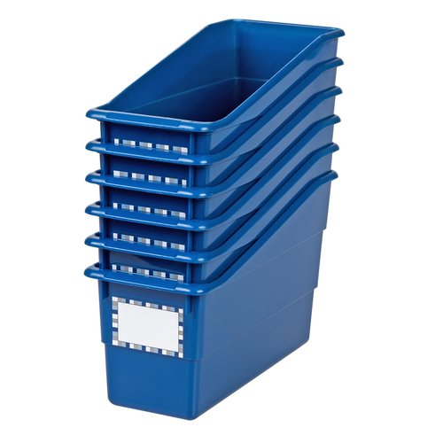 Really Good Stuff Durable Book and Binder Holder - 6pack, Navy Color, 5 ?" x 12 ?" x 7 ?", Classroom Organization, Storage Solution, Sturdy and Versatile