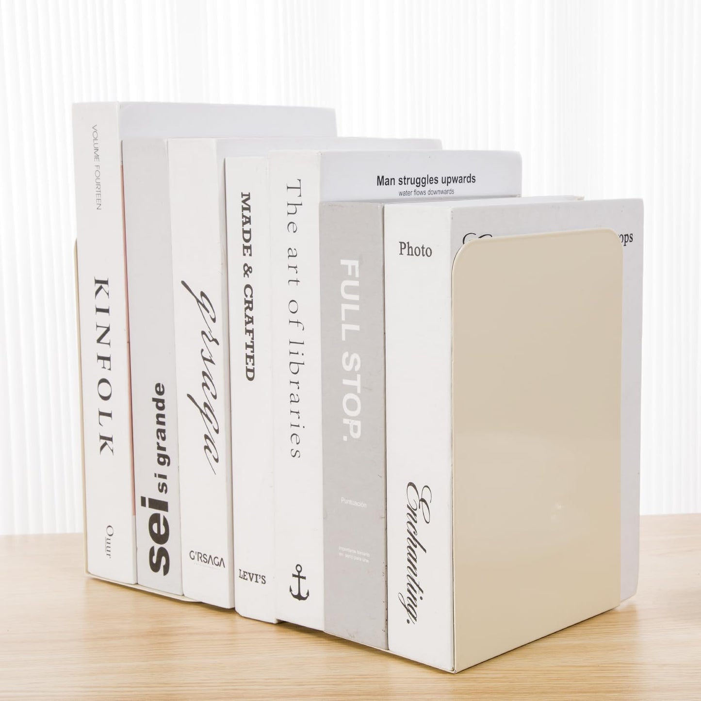 Skiennix Metal Book Ends - Stylish Book Holder for Shelves | Durable Design for Home or Office