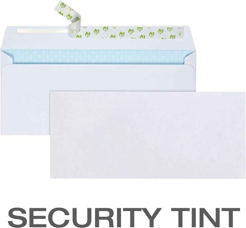 Quality Park Security Envelopes Letter Size #10 - Self Seal 4/18 x 9.5", Windowless Design, Mailing Envelopes for Official Business & Legal Letters. Pack of 400