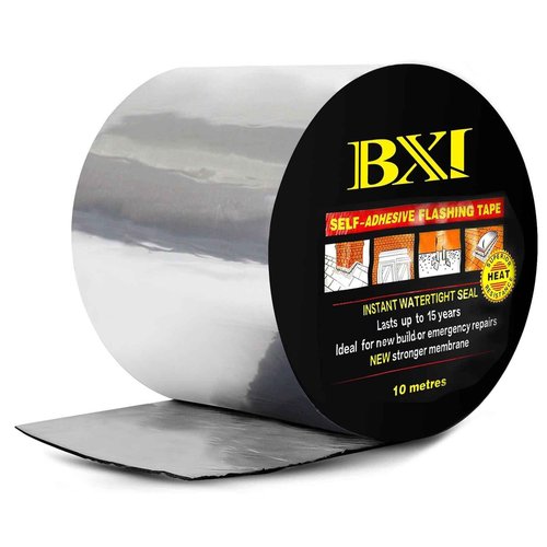 BXI Flashing Roll Tape Membrane, 6 inches X 32 Feet Thick Waterproof Patch Seal Tape, Self-Adhesive SBS Modified Rubberized Asphalt, Deck Seam Joist Leak Sealant for Roof Window Gutter Repair Outdoor