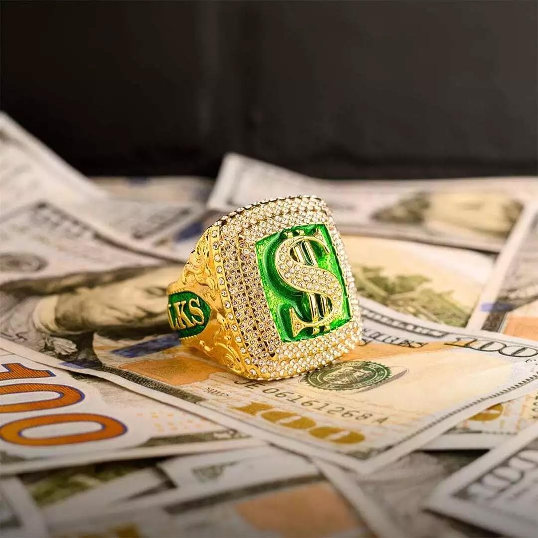 TrophySmack Bling Champion Ring - Money Talks Corporate Award | Stunning Design & Quality