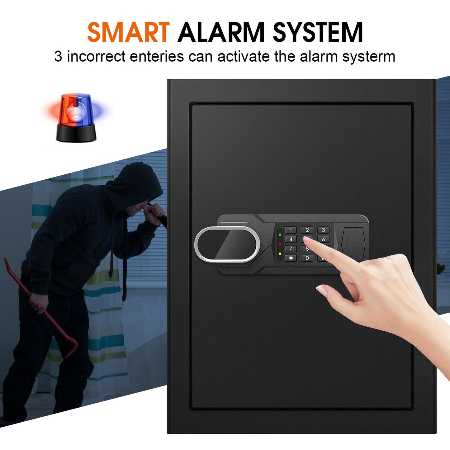 3.4 CUFT Large Home Safes Water and Fireproof, Fire Proof Safes with Spare Key and Electronic Keypad, Floor Safe with Removable Shelf, Safes for Home Use Fire and Water Proof