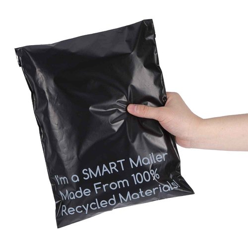 SMART 10x13 Recycled Poly Mailers - 300 Pack of Black Eco-Friendly Packaging Mailing Bags | Recyclable & Sustainable, Cute & Stylish Small Business Supplies | 2.5 Mil Thick - 300 Pack