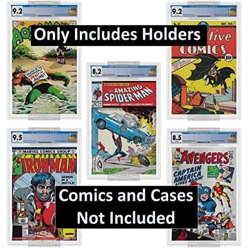 10 Pack Comic Book Display Shelf Slab Wall Mount Kit, Heavy Duty Comics Books Case Frame Holder, Clear Color (20 Pieces Hold 10 Slabs) - Comics and Cases Not Included