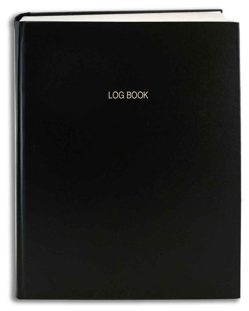 BookFactory Log Book/Multipurpose Log Book - 312 Pages, 8'' x 10'', Black Cover, Section Sewn Hardbound (Made in USA)