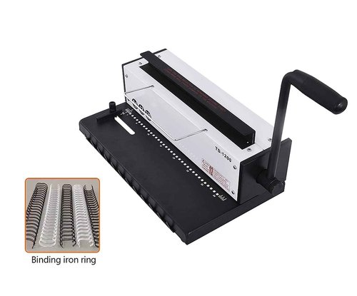 INTBUYING All Steel Metal Base Wire Coil Binding Machine 34Holes 3:1 Square Punching-Binding Machine Binding Iron Ring Machine 120 Sheets Binding Capacity#TD1200 Machine a Cahier Spirale