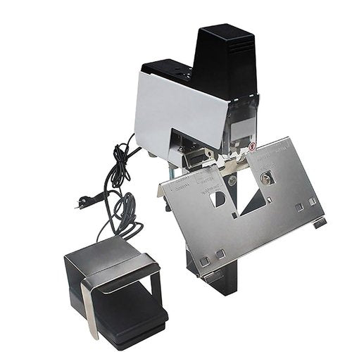 Electric Stapler, Flat Saddle Binder Stitcher Equipped With1~9 Levels Binding Pressure Knob, Foot Pedal Switch, Binding Thickness 30 Sheets, 100 Mm Nailing Depth for