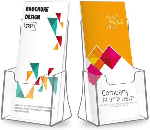 NIUBEE Acrylic Brochure Holder - 50% Thicker Trifold Display Stand for Magazines & Pamphlets | 6 Pack