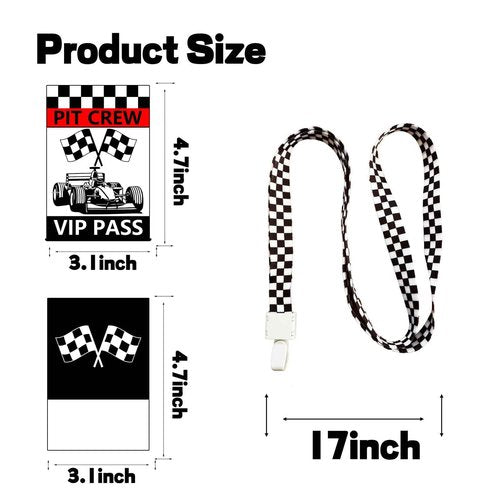 50 Sets Racing VIP Pass Cards with Racing Lanyards Bulk PVC VIP Pass Cards with White and Black Lanyards for Event Gamer Race Car Theme Birthday Party Fast One Party Supplies（Black）